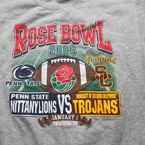 Gildan 2009 Rose Bowl Penn State vs USC Trojans Gray Crewneck Sweatshirt Small